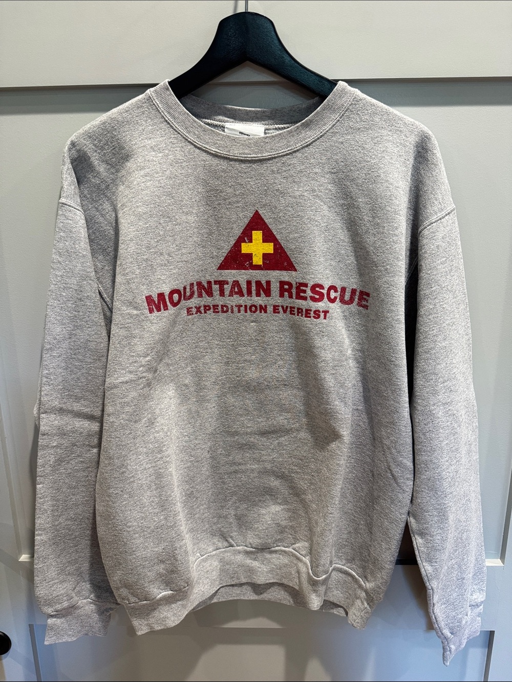 Disney Grey Crewneck Sweatshirt with Red & Yellow Rescue Graphic